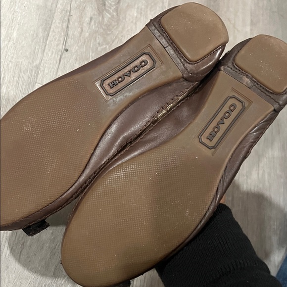 Coach Signature Pattern Brown Flats - Picture 2 of 2